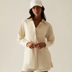 Cheap Kith Women Ora Ii Seersucker Shirt Sunrise