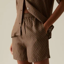 Sale Kith Women Rayne Monogram Silk Short Canvas