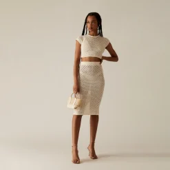 Best Sale Kith Women Rhea Midi Skirt Whisper