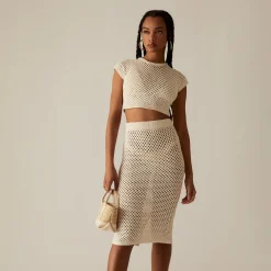 Best Sale Kith Women Rhea Midi Skirt Whisper