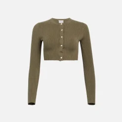 Hot Kith Women Yvette Ii Cropped Cardigan Moss