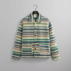 Discount Kith Woven Stripe Coaches Jacket Current