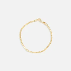 Fashion Her Children Knife Edge Boxy Chain Bracelet Yellow Gold