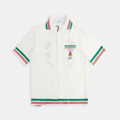 Clearance Casablanca Knitted Casa Way Collar Shirt White
