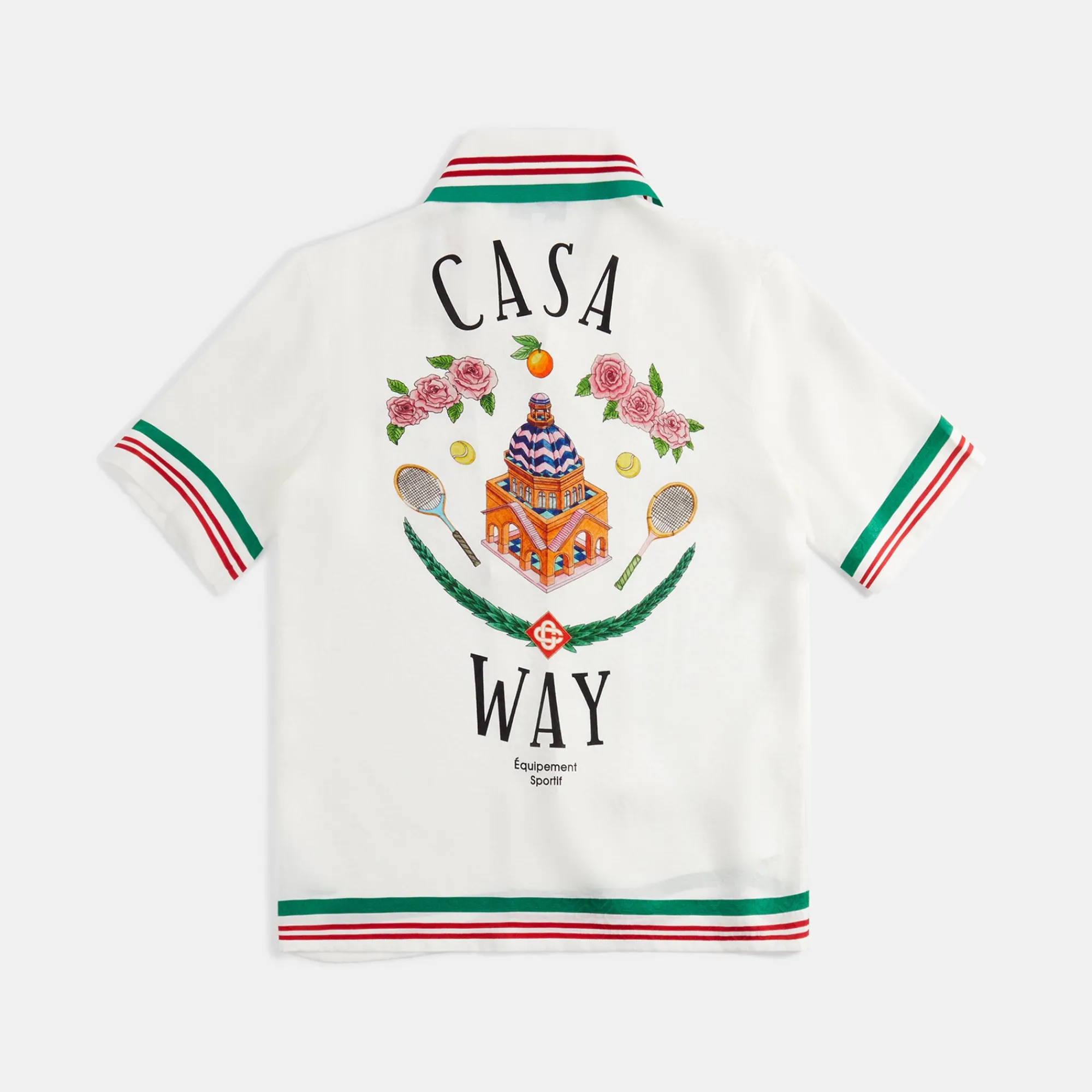 Clearance Casablanca Knitted Casa Way Collar Shirt White