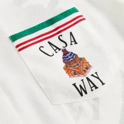 Clearance Casablanca Knitted Casa Way Collar Shirt White