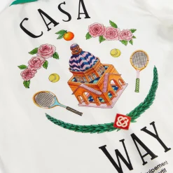 Clearance Casablanca Knitted Casa Way Collar Shirt White