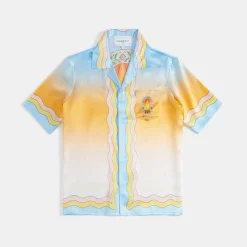 Shop Casablanca La Danse Cuban Collar Shirt Multicolour