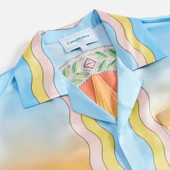 Shop Casablanca La Danse Cuban Collar Shirt Multicolour