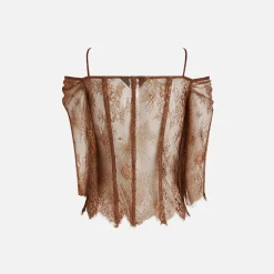 Outlet Kim Shui Lace Off Shoulder Top Brown