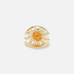 Clearance Yvonne Leon Les Soleils Sun Dome Ring In 18K Yellow Gold
