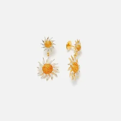 Flash Sale Yvonne Leon Les Soleils Sun Long Earrings In 18K Yellow Gold