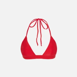 Store Brandon Blackwood Logo Halter Bikini Top Red