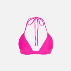 Cheap Brandon Blackwood Logo Halter Bikini Top Hot Pink
