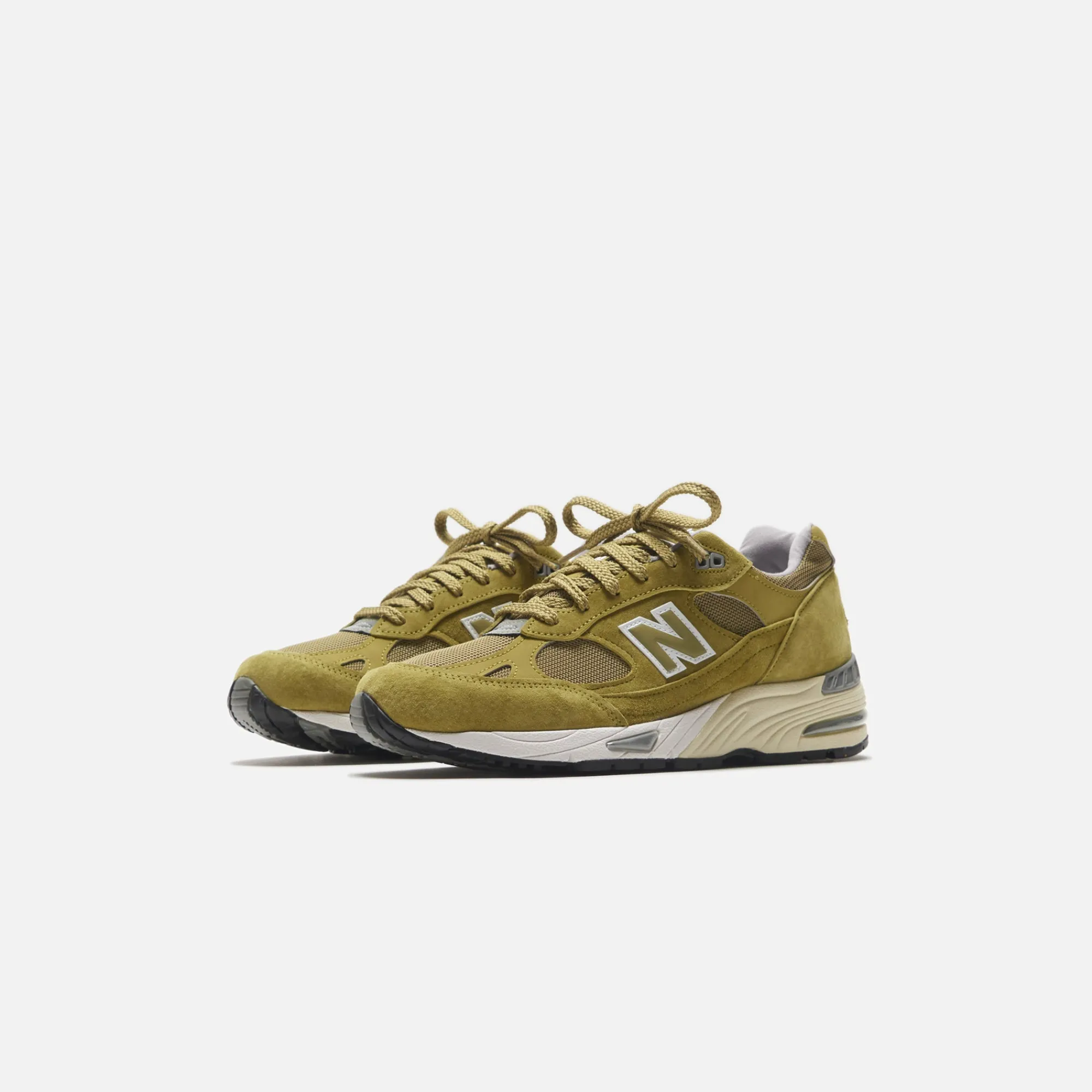 New New Balance Made In Uk 991 Green Moss / Cloud Cream / White