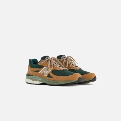Shop New Balance Made In Usa 990 V3 Tan / Green