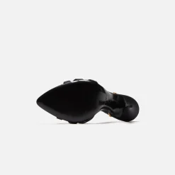 Discount Saint Laurent Melody Sandal Chain Crepe Satin Black