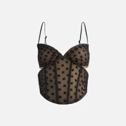 New MISBHV Mesh Monogram Corset Black