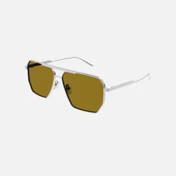 Cheap Bottega Veneta Metal Aviator Sunglasses Gold Frame / Yellow Lens