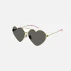Outlet Gucci Metal Heart Aviator Frame Endura Gold / Grey
