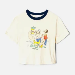 Fashion ReDone Micro Popeye Tee Vintage Ivory