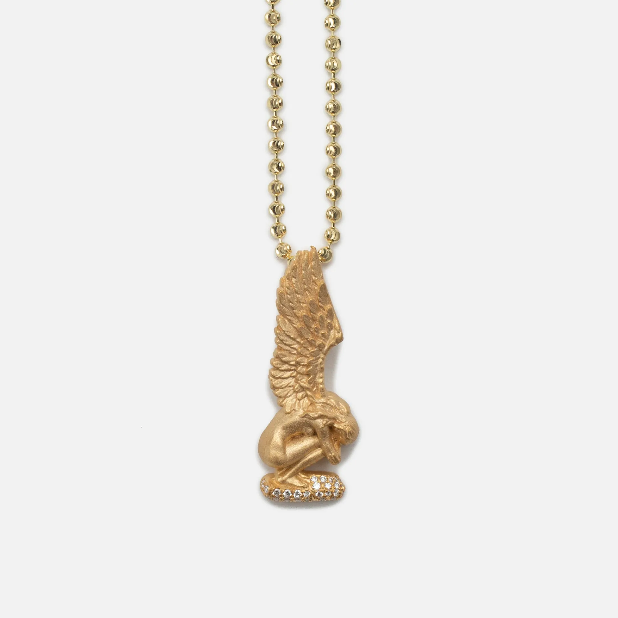 Clearance Greg Yuna Mini Broken Angel Pendant Necklace Yellow Gold