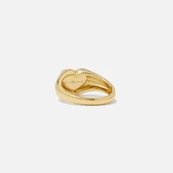 Sale Yvonne Leon Mini Chevaliere Coeur Couleur Yellow Gold / Blue