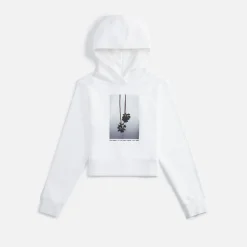 Discount Palm Angels Mirage Fitted Hoodie Off White / Light Grey