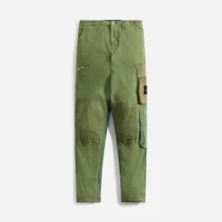Discount Stone Island Mix Fabric Garment Dyed Pant Sage
