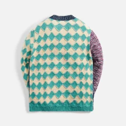 Sale Marni Mix Yarn Mohair And Wool Crew Neck Long Sleeve Sweater Mazarine Blue