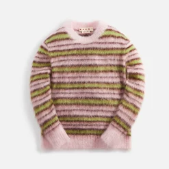 Cheap Marni Mix Yarn Mohair And Wool Crew Neck Long Sleeve Sweater Apricot