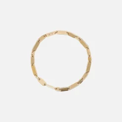 Fashion Maor Monolinka 4Mm Bracelet In Yellow With White Diamond Edging Gold