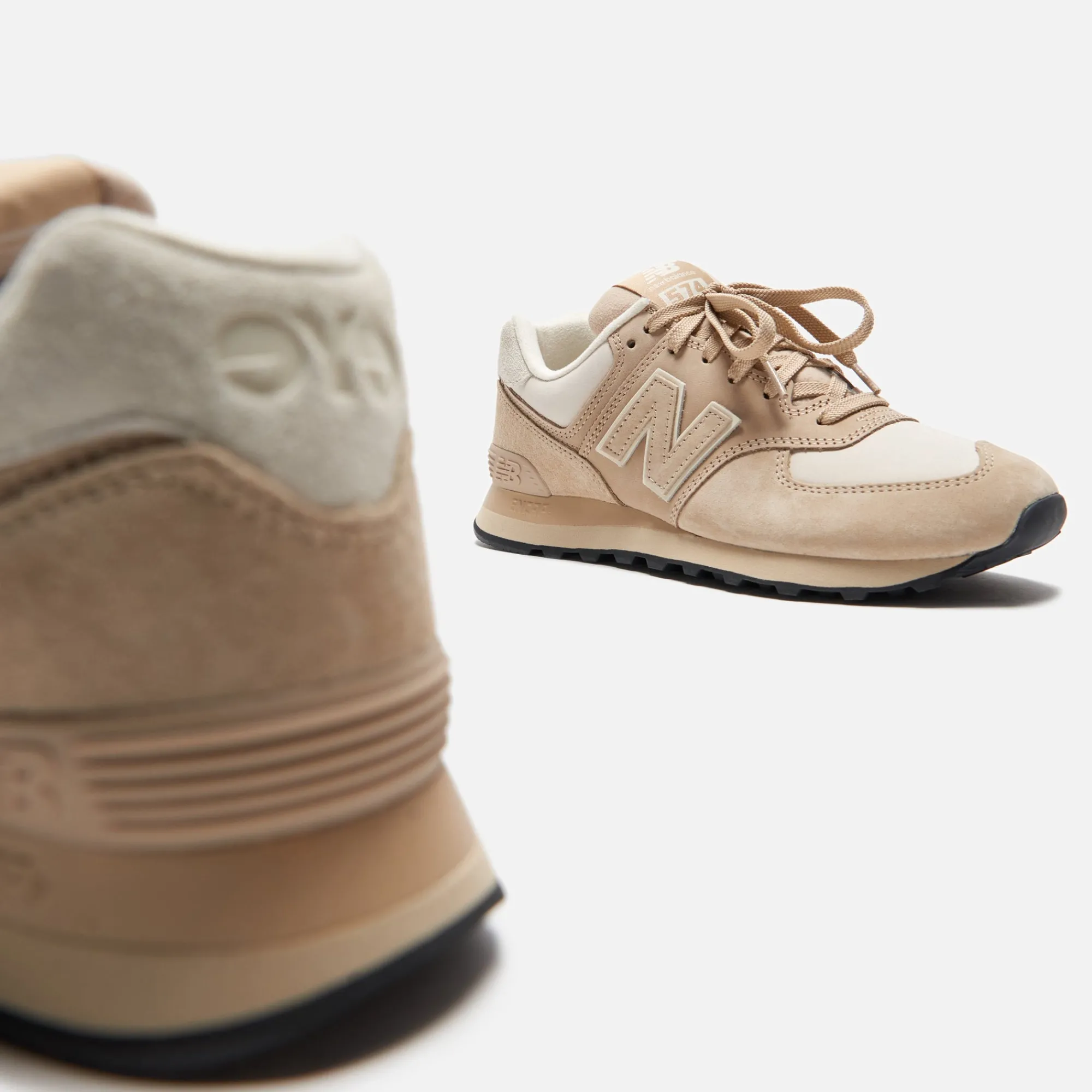 Clearance CDG Pocket New Balance X Junya Watanabe 574 Pig Suede Nubuck Beige