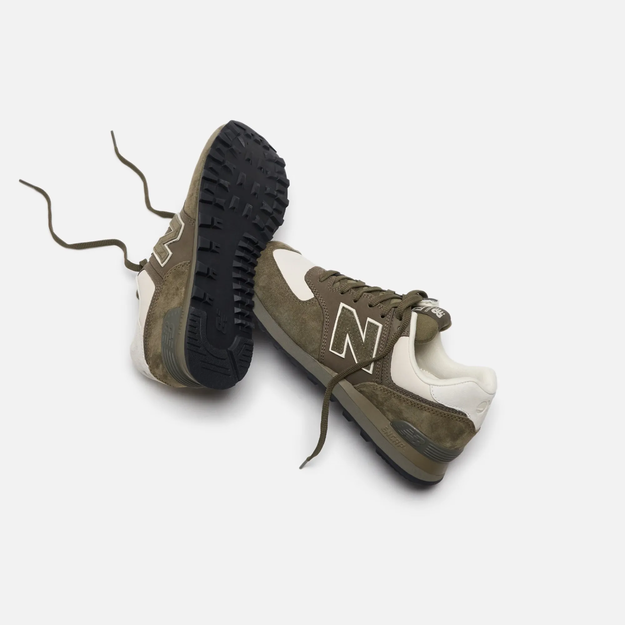 Store CDG Pocket New Balance X Junya Watanabe 574 Pig Suede Nubuck Khaki / Off White