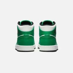 Cheap Jordan Nike Air1 Mid Lucky Green / Black / White