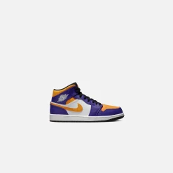 Cheap Jordan Nike Air1 Mid Purple/ White / Yellow / Black