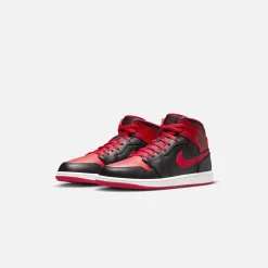 Flash Sale Jordan Nike Air1 Mid Black / Fire Red / White