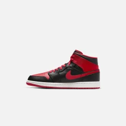 Flash Sale Jordan Nike Air1 Mid Black / Fire Red / White