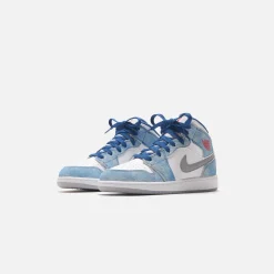Shop Jordan Nike Air1 Mid Se French Blue / Fire Red / White