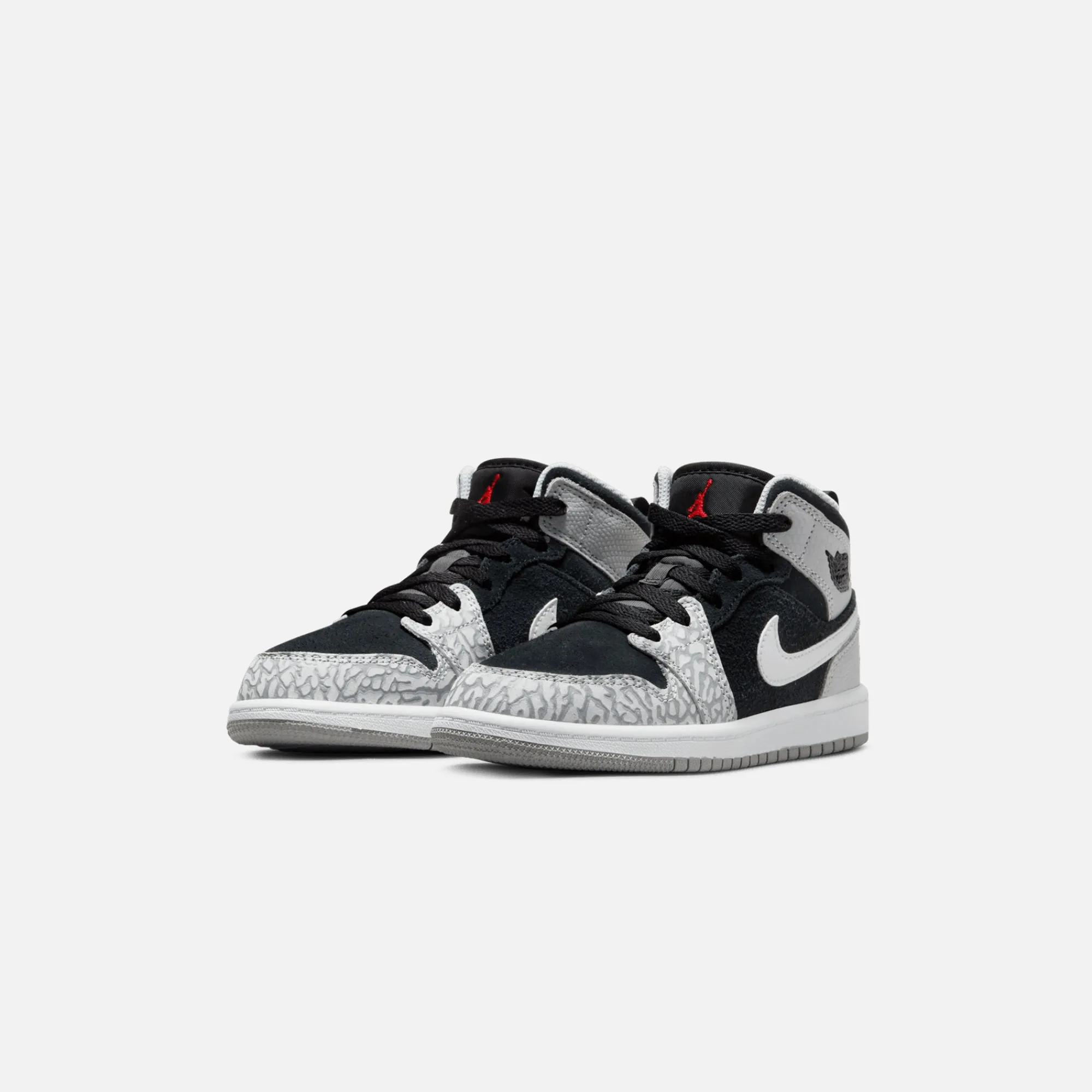 New Jordan Nike Air1 Mid Se Black / University Red / White / Light Smoke