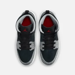 New Jordan Nike Air1 Mid Se Black / University Red / White / Light Smoke