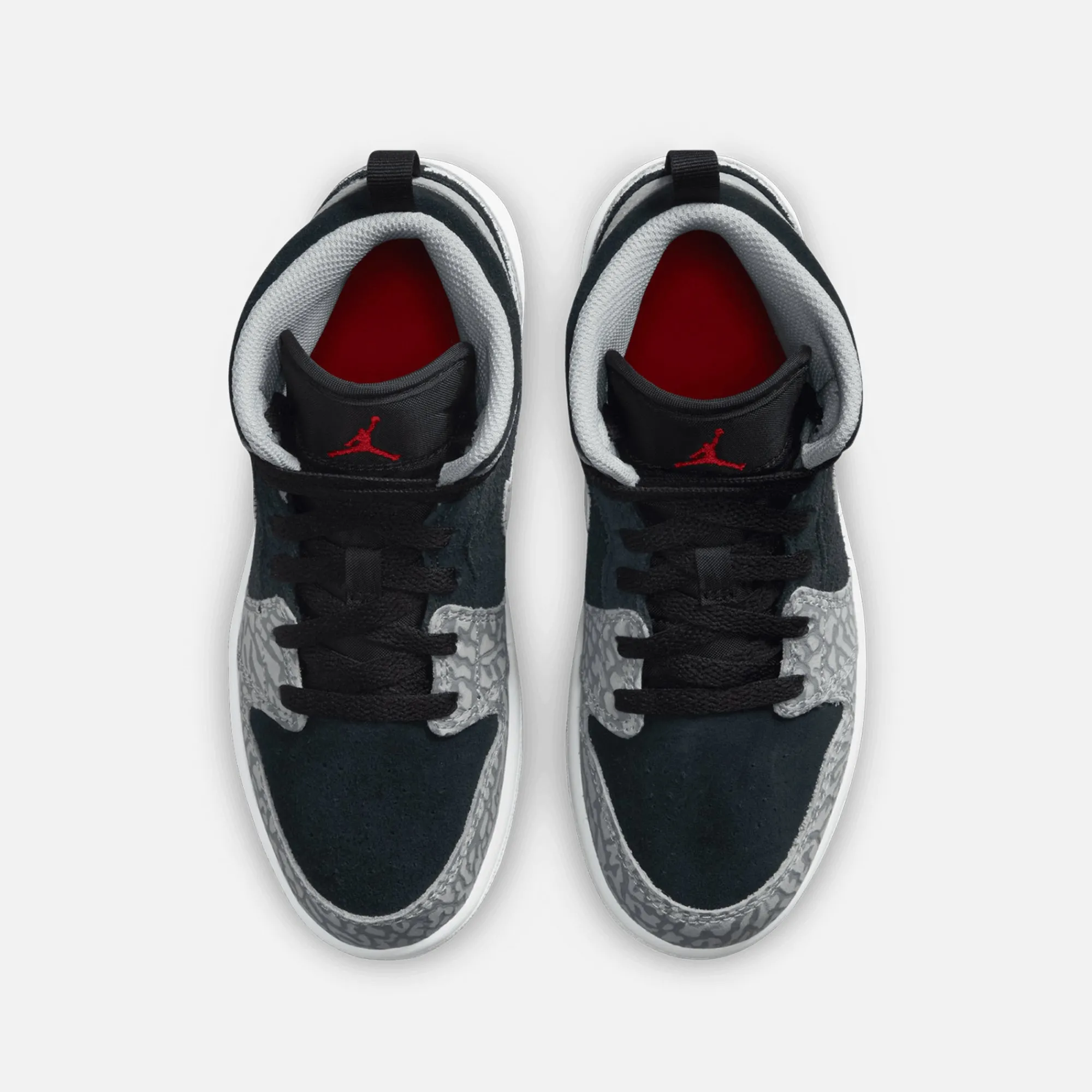 New Jordan Nike Air1 Mid Se Black / University Red / White / Light Smoke