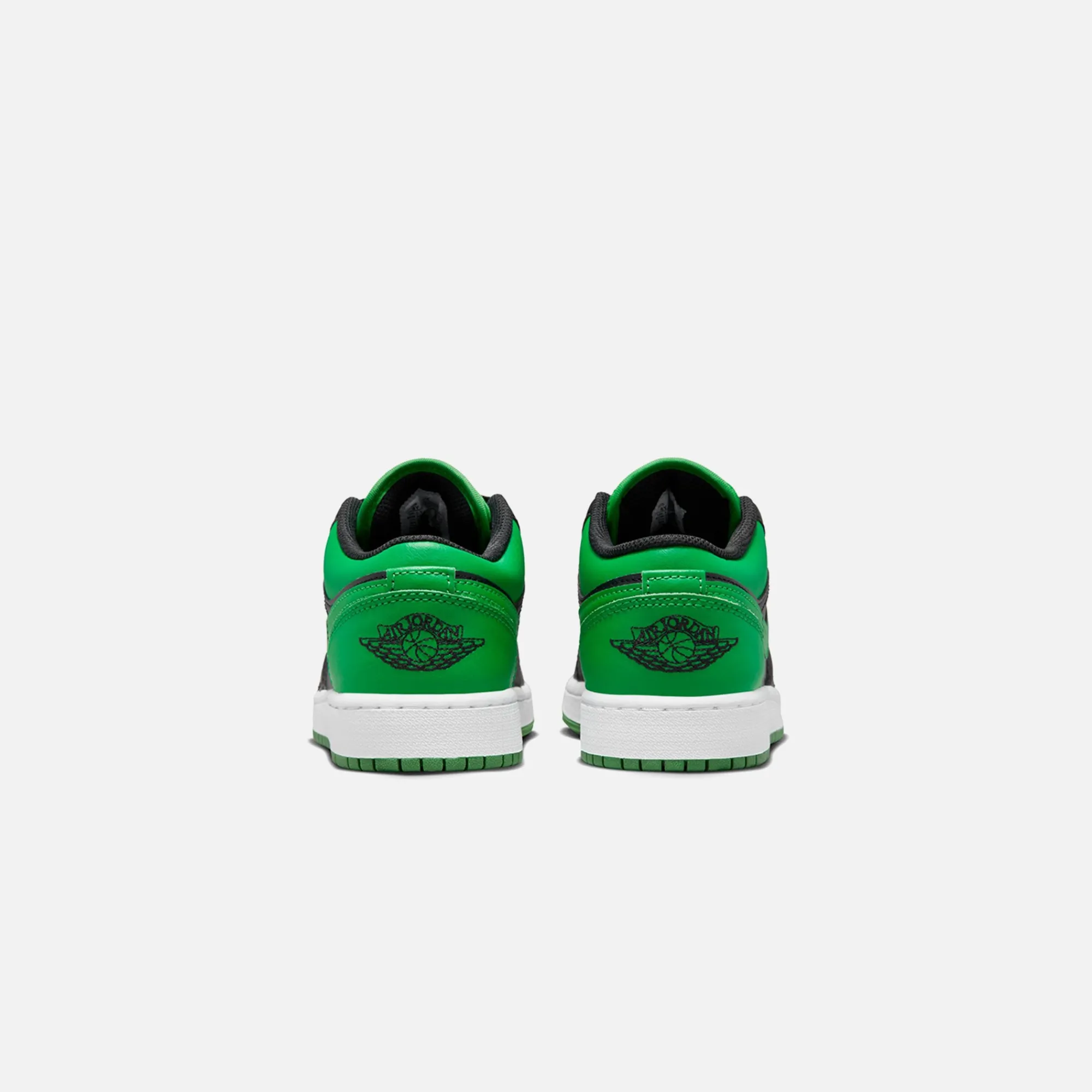 Discount Jordan Nike Grade School Air1 Low Black / Lucky Green / White