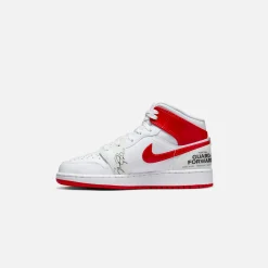 Outlet Jordan Nike Grade School Air1 Mid Ss White / University Red