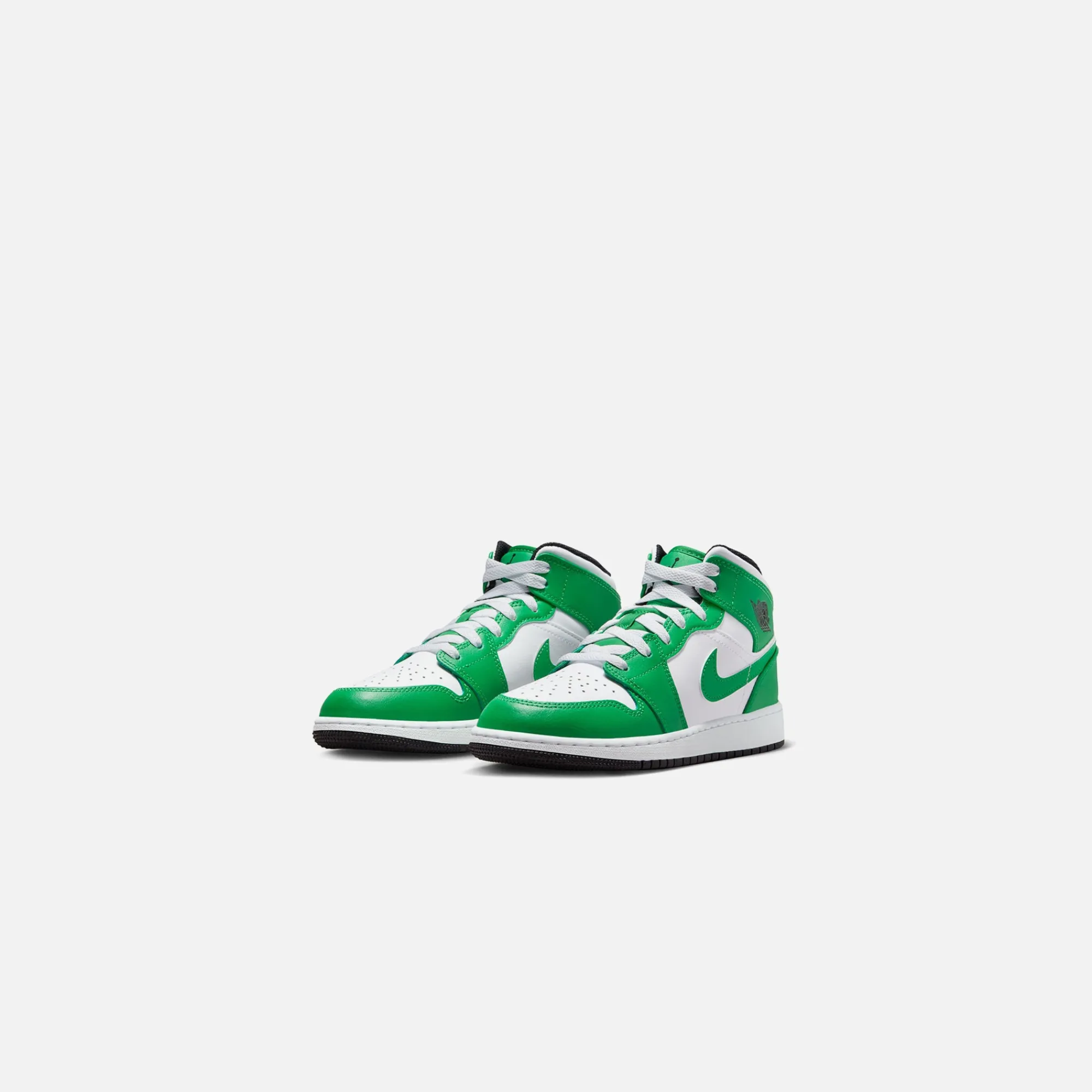 Clearance Jordan Nike Grade School Air1 Mid Lucky Green / Black / White