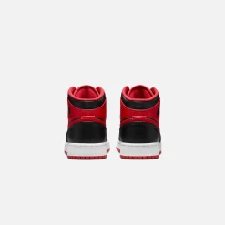 Cheap Jordan Nike Grade School Air1 Mid Black / Fire Red / White