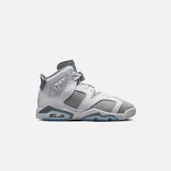 Discount Jordan Nike Grade School Air6 Retro White / Medium Grey / Cool Grey