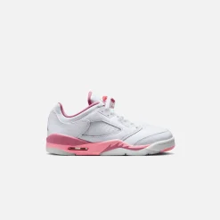 Flash Sale Jordan Nike Grade School Air5 Retro Low White / Coral Chalk / Desert Berry / Black