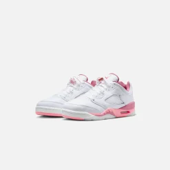 Flash Sale Jordan Nike Grade School Air5 Retro Low White / Coral Chalk / Desert Berry / Black