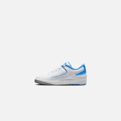Shop Jordan Nike Grade School Air2 Retro Low White / University Blue / Cement Grey